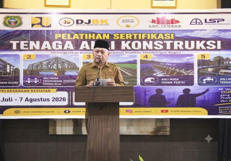 Pelatihan, Uji Kompetensi secara resmi dibuka oleh Wakil Gubernur Maluku Utara, H. Sarbin Sehe