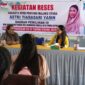 Astri Tiarasari Yasin saat melakukan kegiatan reses di SMK Marhaen Halmahera Timur (Haltim), Kecamatan Wasile Tengah,