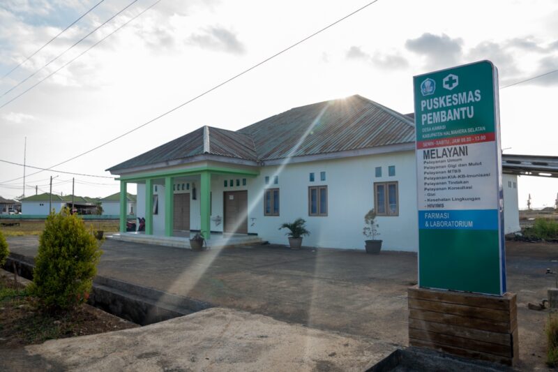 Gedung Puskesmas Pembantu (Pustu) Desa Kawasi, Kecamatan Obi, Halmahera Selatan.