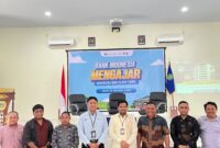 Foto bersama Rektor Unibrah serta para jajaran dan Kepala Perwakilan Deputi KPw Bank Indonesia Maluku Utara